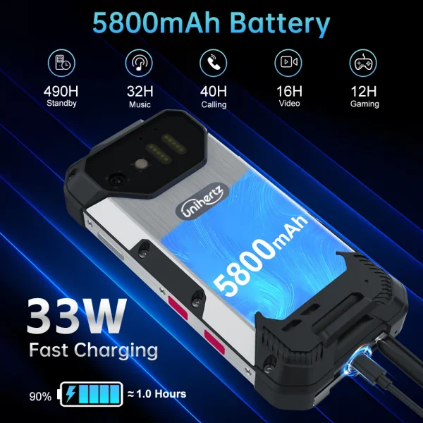 Unihertz 8849 Tank Mini Rugged Smartphone 4.3 Inch Display Android 13 5800mAh 24GB 256GB Helio G99 Octa Core 100MP Cameras IP68 - Image 5