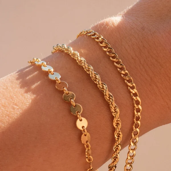 SUNIBI Classic Snake Chain Bracelets for Women Trend  Fashion Stainless Steel Cuban Chain Bracelet Trendy Woman Gifts Jewelry - Image 2