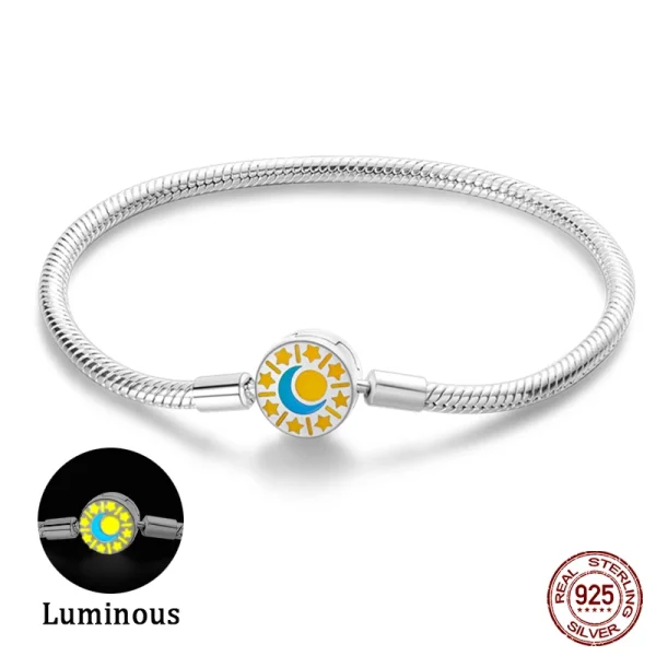 Bracelet Silver 925 Original 17-20CM Star Moon Sun Four Leaf Clover Green Zircon Bracelets Fit DIY Charms Birthday Jewelry Gifts - Image 46